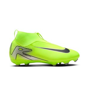 Nike Jr Mercurial Zoom Superfly 10 Academy FG/MG - Botas de fútbol infantiles con tobillera sin cordones Nike FG/MG para césped artificial - amarillo flúor