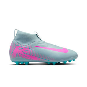 Nike Jr Mercurial Zoom Superfly 10 Academy AG - Botas de fútbol infantiles con tobillera Nike AG para césped artificial - azul claro