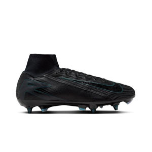 Nike Mercurial Zoom Superfly 10 Elite SG-PRO - Botas de fútbol con tobillera Nike SG-PRO para césped natural blando - negras