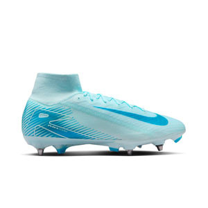 Nike Mercurial Zoom Superfly 10 Elite SG-PRO - Botas de fútbol con tobillera Nike SG-PRO para césped natural blando - azul claro