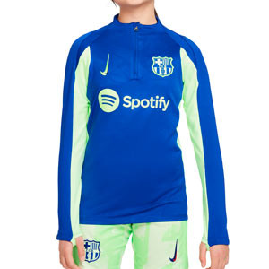 Sudadera Nike 3a Barcelona niño Pre-Match Drill Top - Sudadera de calentamiento prepartido infantil Nike del FC Barcelona de la tercera equipación 2024 2025 - azul