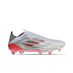 adidas X SPEEDFLOW+ FG - Botas de fútbol sin cordones adidas FG para césped natural o artificial de última generación - blancas