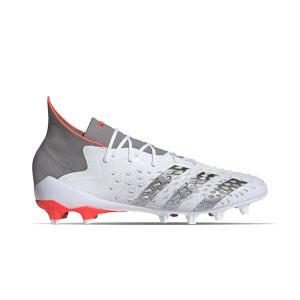 adidas Predator FREAK .1 AG - Botas de fútbol con tobillera adidas AG para césped artificial - blancas