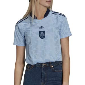 Camiseta adidas 2a España mujer 2022 2023 - Camiseta segunda equipación de mujer de la selección española para la Women's Euro 2022 - azul celeste