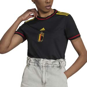 Camiseta adidas Bélgica mujer 2022 2023 - Camiseta primera equipación de mujer de la selección belga para la Women's Euro 2022 - negra