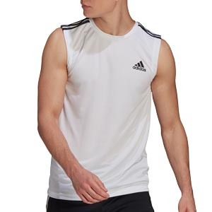Camiseta tirantes adidas 3S - Camiseta sin mangas de entrenamiento de fútbol adidas - blanca