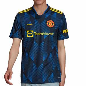 Camiseta adidas United 3a 2021 2022 - Camiseta de la tercera equipación adidas del Manchester United 2021 2022 - azul marino
