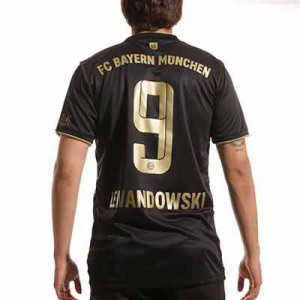 Camiseta adidas 2a Bayern Lewandowski 2021 2022 - Camiseta segunda equipación Robert Lewandowski adidas del Bayern de Múnich 2021 2022 - negra