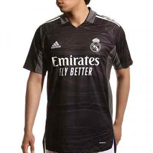 Camiseta adidas Real Madrid portero 2021 2022 - Camiseta manga corta portero adidas Real Madrid 2021 2022 - negra - completa frontal