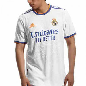 Camiseta adidas Real Madrid 2021 2022 authentic - Camiseta adidas authentic primera equipación Real Madrid CF 2021 2022 - blanca - completa frontal