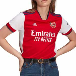 Camiseta adidas Arsenal mujer 2021 2022 - Camiseta mujer primera equipación adidas Arsenal FC 2021 2022 - roja y blanca