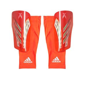 adidas X Pro - Espinilleras de fútbol adidas con mallas de sujeción - rojas