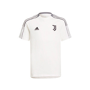 Camiseta adidas Juventus niño entrenamiento - Camiseta infantil de algodón de entrenamiento adidas de la Juventus - blanco hueso