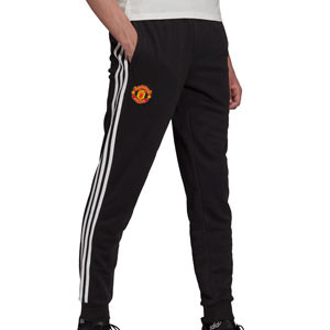 Pantalón adidas United 3 Stripes - Pantalón largo de algodón adidas del Manchester United - negro