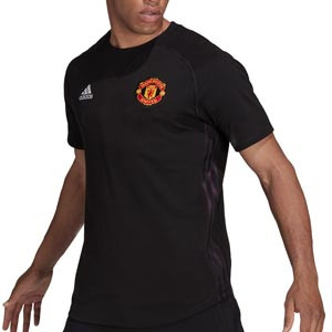Camiseta adidas United Travel - Camiseta de algodón adidas del Manchester United - negra