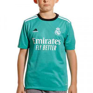 Camiseta adidas 3a Real Madrid niño 2021 2022 - Camiseta tercera equipación infantil adidas Real Madrid CF 2021 2022 - verde turquesa