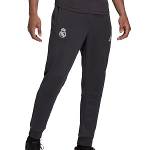 Pantalón adidas Real Madrid Travel - Pantalón largo para paseo de algodón adidas del Real Madrid CF - gris
