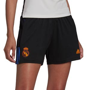 Short adidas Real Madrid mujer entrenamiento - Pantalón corto entrenamiento de mujer adidas Real Madrid CF - negro - completa frontal