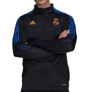 Sudadera adidas Real Madrid Warm entrenamiento - Sudadera de entrenamiento de invierno adidas del Real Madrid CF - negra - completa frontal