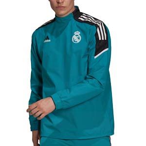 Sudadera adidas Real Madrid Hybrid UCL - Sudadera de invierno adidas del Real Madrid CF para la Champions League - verde turquesa