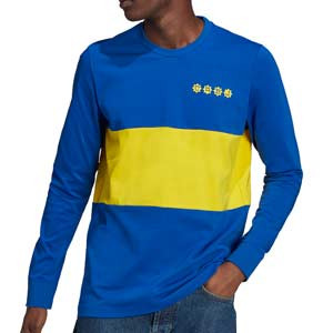 Camiseta adidas Boca Juniors Seasonal Special - Camiseta de manga larga de algodón adidas del Boca Juniors - azul, amarilla