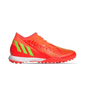 adidas Predator EDGE.3 TF - Zapatillas de fútbol multitaco con tobillera adidas suela turf - rojas anaranjadas