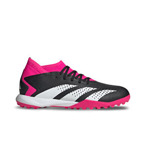 adidas Predator Accuracy.3 TF - Zapatillas de fútbol multitaco con tobillera adidas TF suela turf - negras, rosas