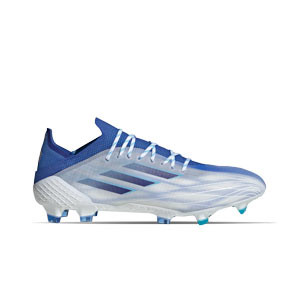 adidas X SPEEDFLOW.1 FG - Botas de fútbol adidas FG para césped natural o artificial de última generación - blancas, azules