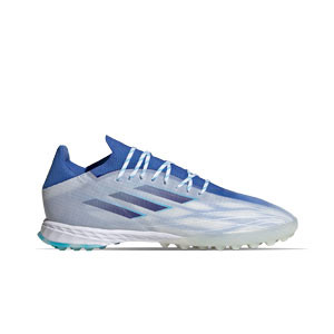 adidas X SPEEDFLOW.1 TF - Zapatillas de fútbol multitaco adidas suela turf - blancas, azules
