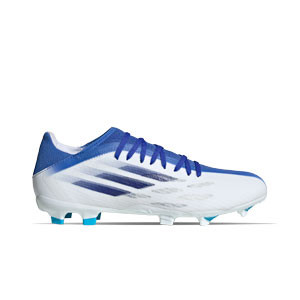 adidas X SPEEDFLOW.3 FG - Botas de fútbol adidas FG para césped natural o artificial de última generación - blancas, azules
