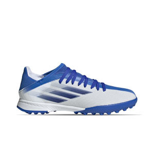 adidas X SPEEDFLOW.3 TF J - Zapatillas de fútbol multitaco infantiles adidas suela turf - blancas, azules
