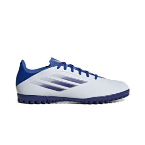 adidas X SPEEDFLOW.4 TF - Zapatillas de fútbol multitaco adidas suela turf - blancas, azules