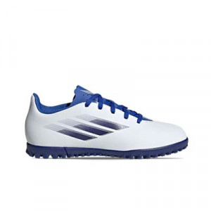 adidas X SPEEDFLOW.4 TF J - Zapatillas de fútbol multitaco infantiles adidas suela turf - blancas, azules