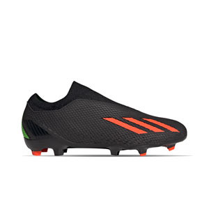 adidas X SPEEDPORTAL.3 LL FG - Botas de fútbol sin cordones adidas FG para césped natural o artificial de última generación - negras