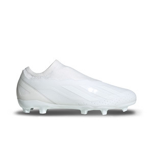 adidas X Crazyfast.3 LL FG - Botas de fútbol sin cordones adidas FG para césped natural o artificial de última generación - blancas
