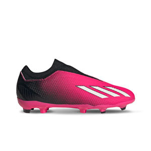 adidas X Speedportal.3 LL FG J - Botas de fútbol infantiles sin cordones adidas FG para césped natural o artificial de última generación - rosas
