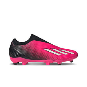 adidas X Speedportal.3 LL FG - Botas de fútbol sin cordones adidas FG para césped natural o artificial de última generación - rosas