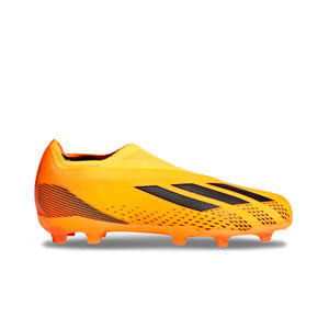adidas X Speedportal+ FG J - Botas de fútbol sin cordones infantiles adidas FG para césped natural o artificial de última generación - naranjas