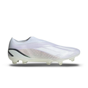 adidas X Speedportal+ FG - Botas de fútbol sin cordones adidas FG para césped natural o artificial de última generación - blancas