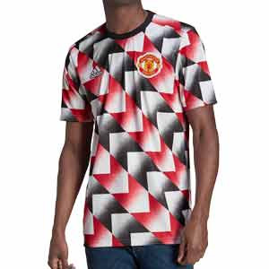 Camiseta adidas United pre-match - Camiseta de calentamiento pre-match adidas del Manchester United - blanca, roja