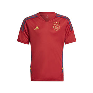 Camiseta adidas Ajax niño entrenamiento - Camiseta de entrenamiento infantil adidas del Ajax de Ámsterdam - roja