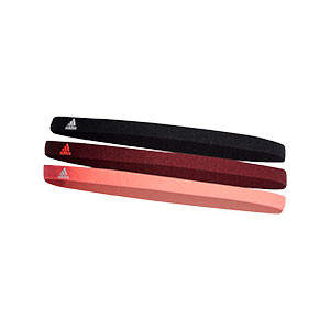 Pack cintas de pelo adidas 3 unidades - Pack de tres cintas para el pelo elásticas adidas - negro, granate, rosa
