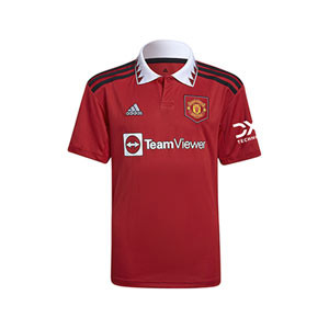 Camiseta adidas United niño 2022 2023 - Camiseta primera equipación infantil adidas del Manchester United 2022 2023 - roja