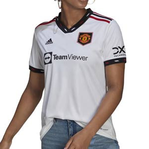 Camiseta adidas 2a United mujer 2022 2023 - Camiseta segunda equipación de mujer adidas del Manchester United FC 2022 2023 - blanca