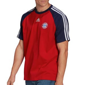 Camiseta adidas Bayern TeamGeist - Camiseta de algodón adidas del Bayern de Munich - roja, azul marino