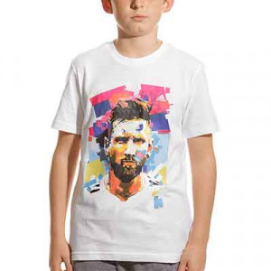 Camiseta adidas Messi niño Graphic - Camiseta de algodón infantil adidas Messi - blanca