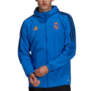 Chaqueta adidas Real Madrid Presentación - Chaqueta con capucha de presentación adidas Real Madrid CF - azul