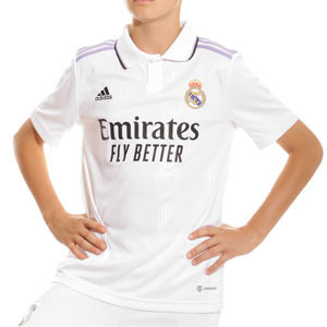 Camiseta adidas Real Madrid niño 2022 2023 - Camiseta infantil primera equipación adidas Real Madrid CF 2022 2023 - blanca