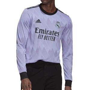 Camiseta adidas 2a Real Madrid 2022 2023 authentic - Camiseta de manga larga auténtica segunda equipación adidas Real Madrid CF 2022 2023 - púrpura