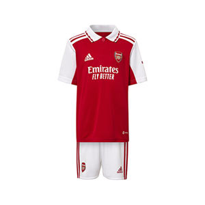 Equipación adidas Arsenal niño pequeño 2022 2023 - Conjunto infantil 1 - 6 años primera equipación adidas Arsenal FC 2022 2023 - rojo, blanco